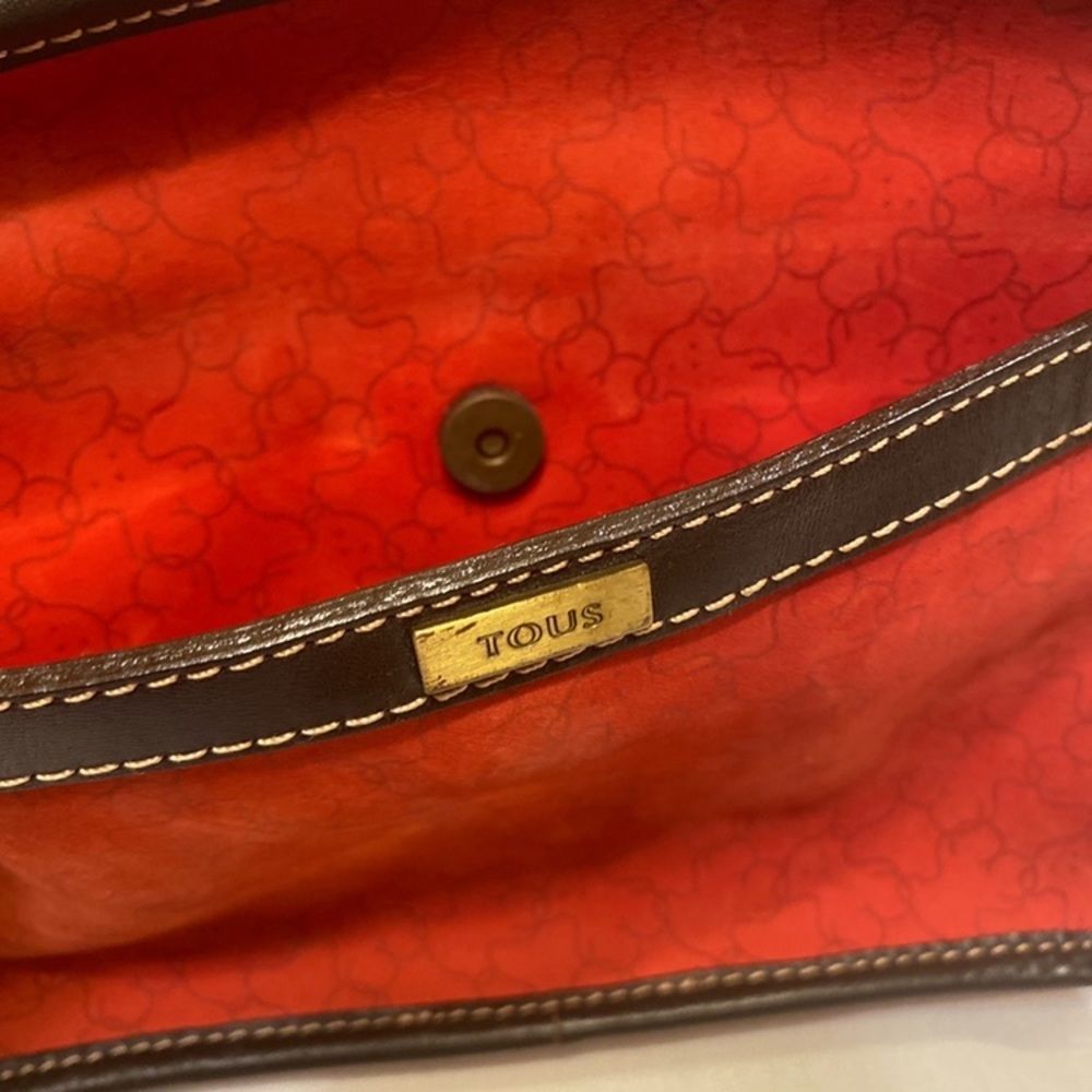Tous Red Suede And Brown Leather Bag - Picture 9 of 15